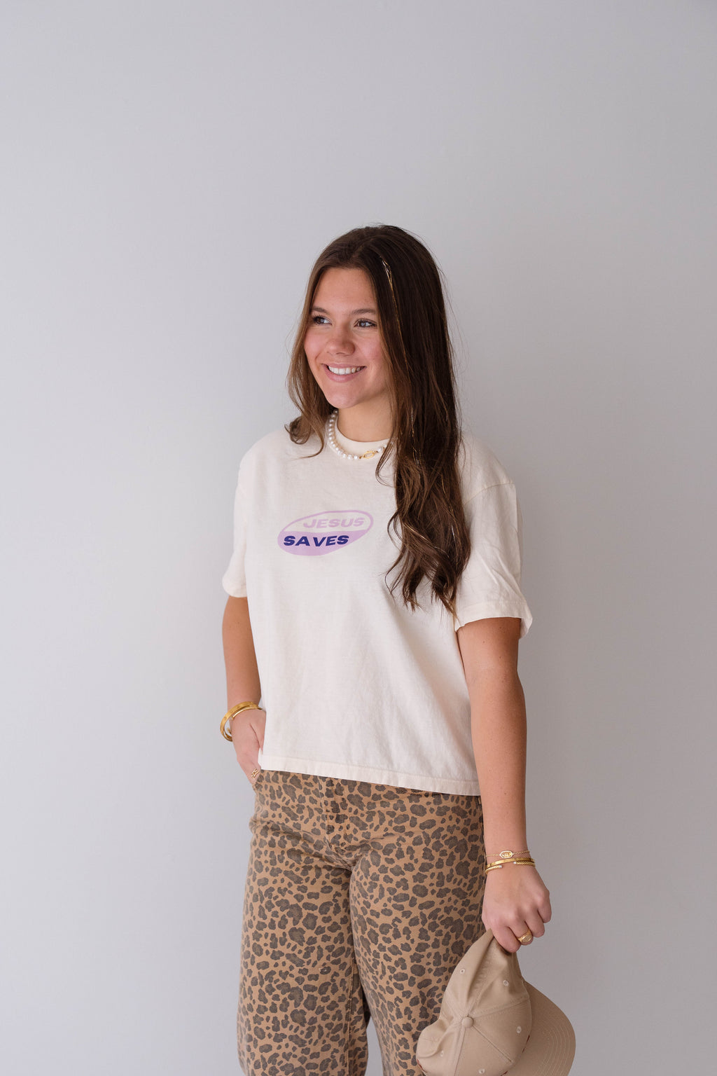 Jesus Saves Purple Boxy Tee