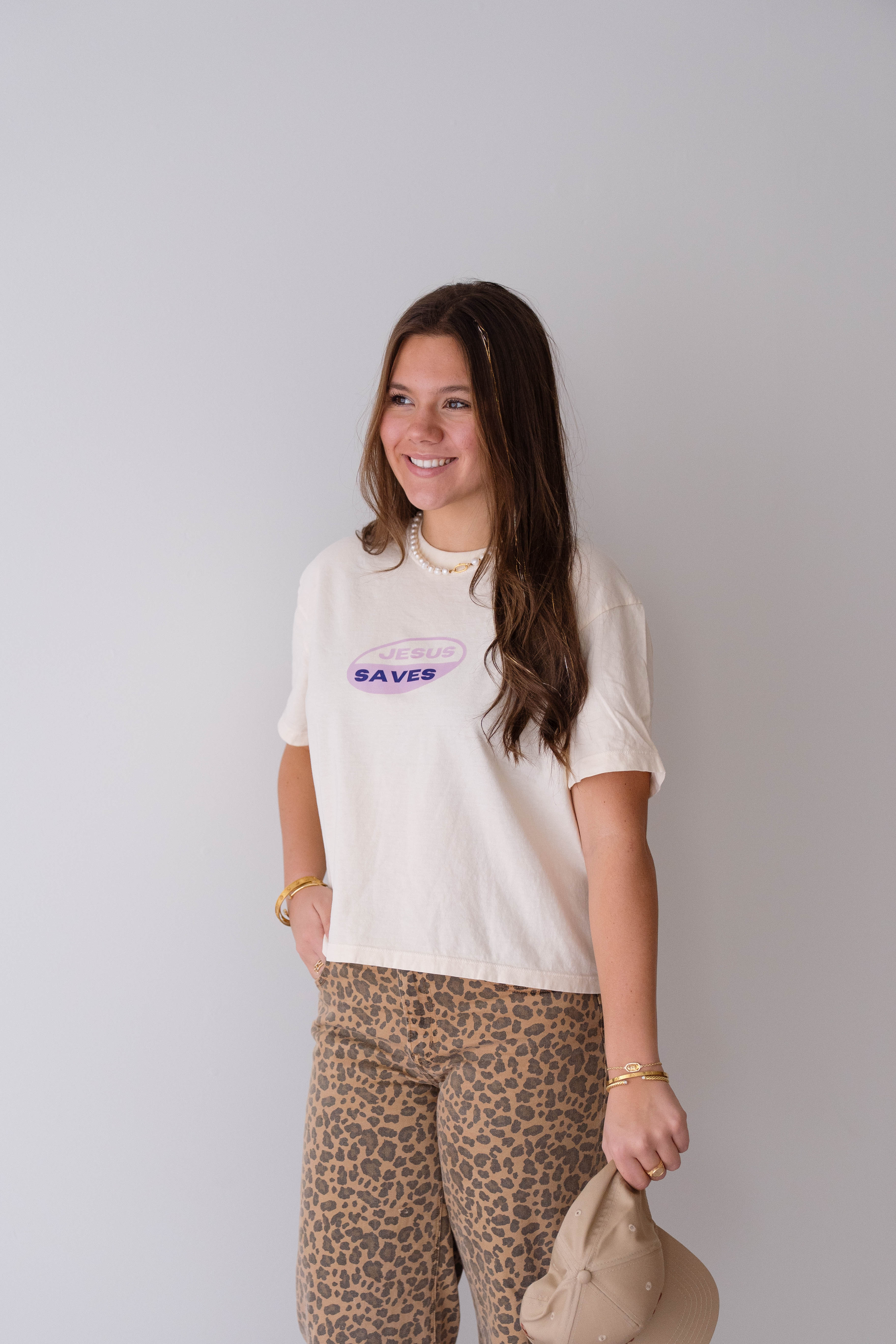 Jesus Saves Purple Boxy Tee
