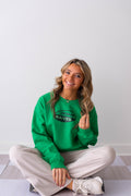 Jesus Saves Green Crewneck