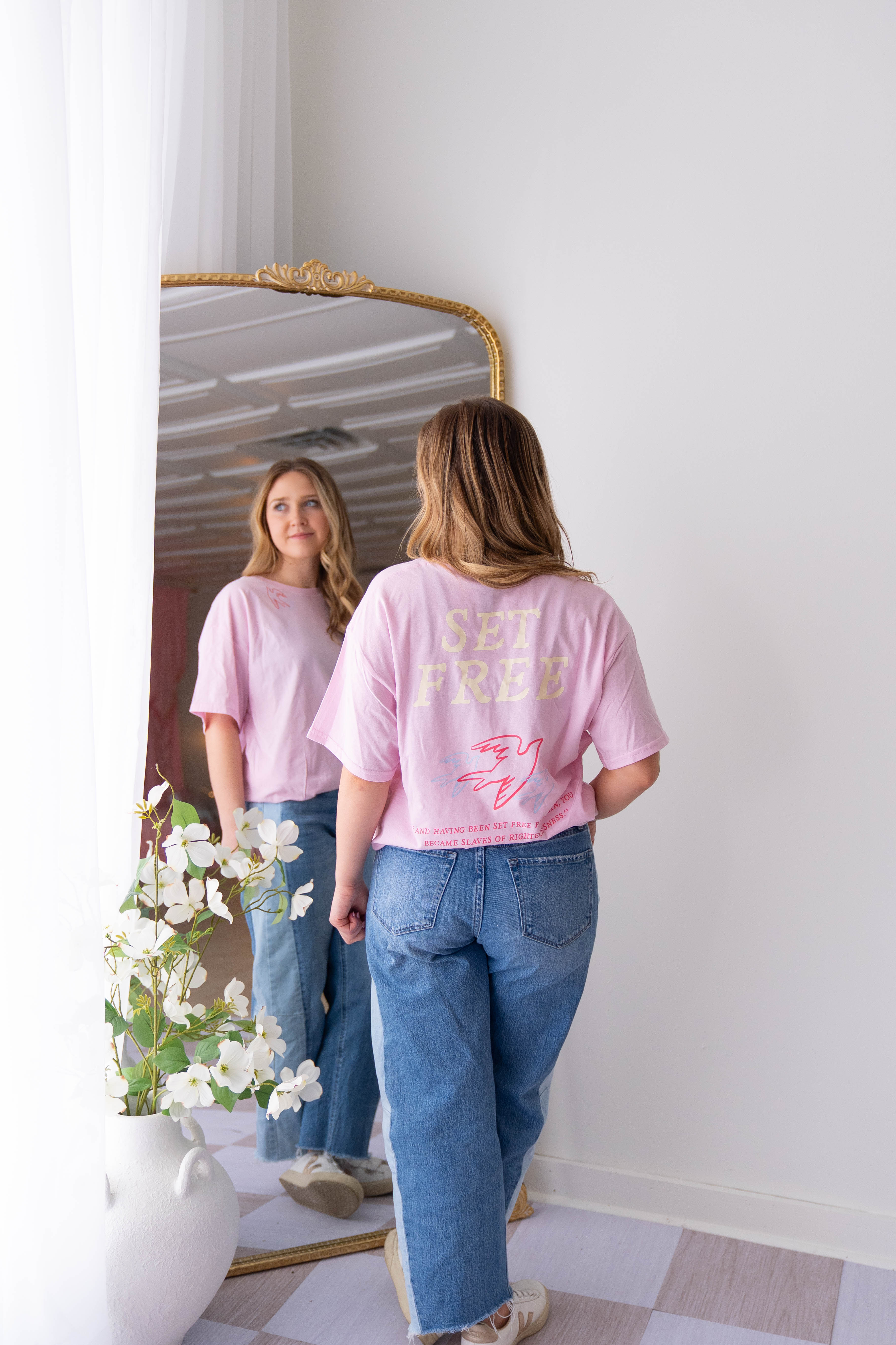 Set Free Light Pink Tee
