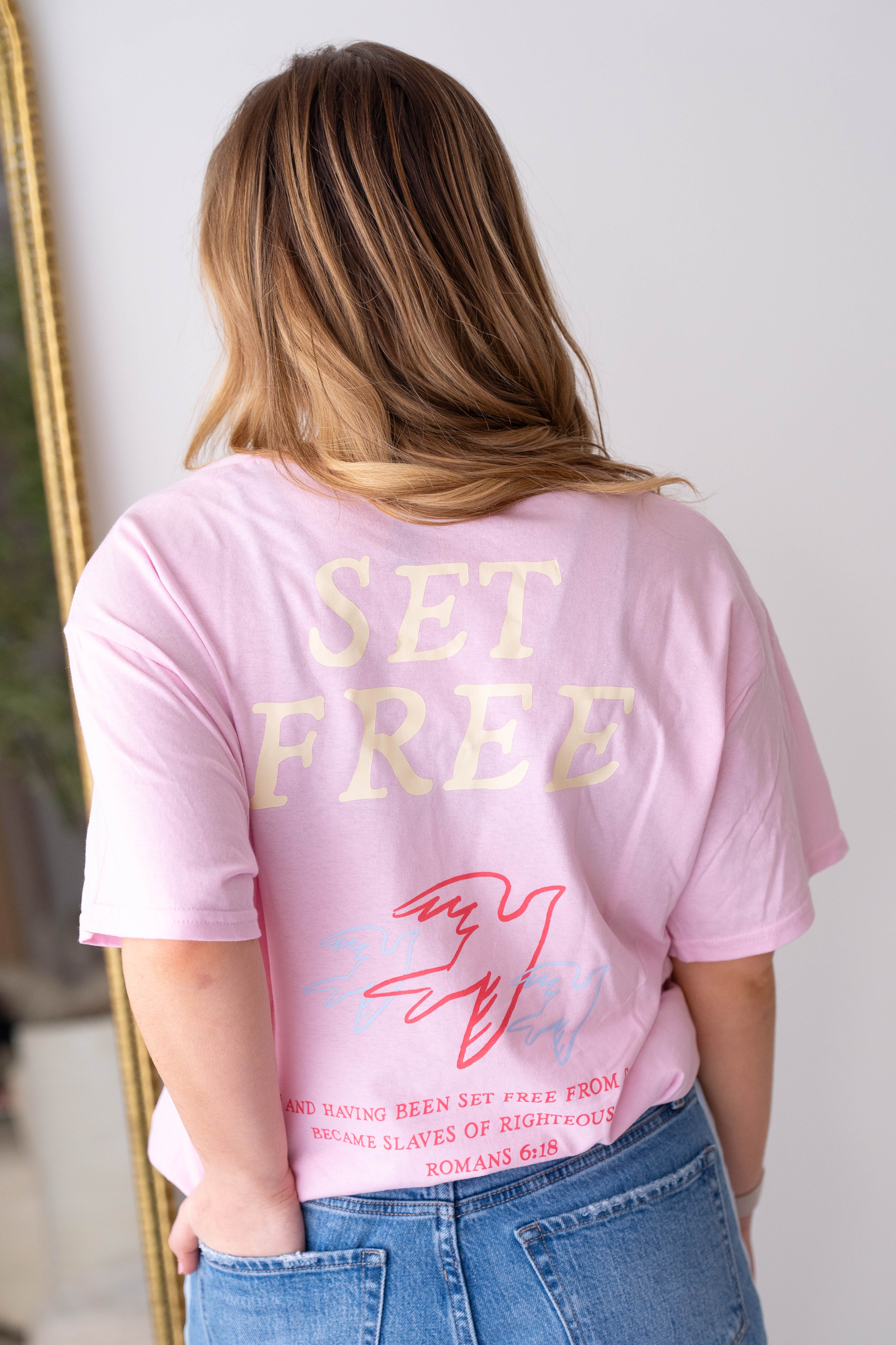 Set Free Light Pink Tee